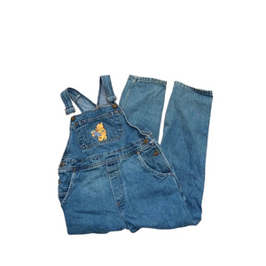 Winnie The Pooh Disney Y2K Vintage Embroidered Denim Jean Bib Overalls‎ Medium